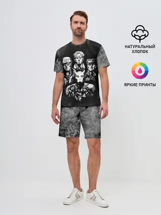 Мужской костюм с шортами / Diamond is Unbreakable gray