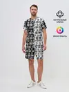 Мужской костюм с шортами / Иероглифы джоджо чернобелые