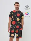 Мужской костюм с шортами / Яблочный узор