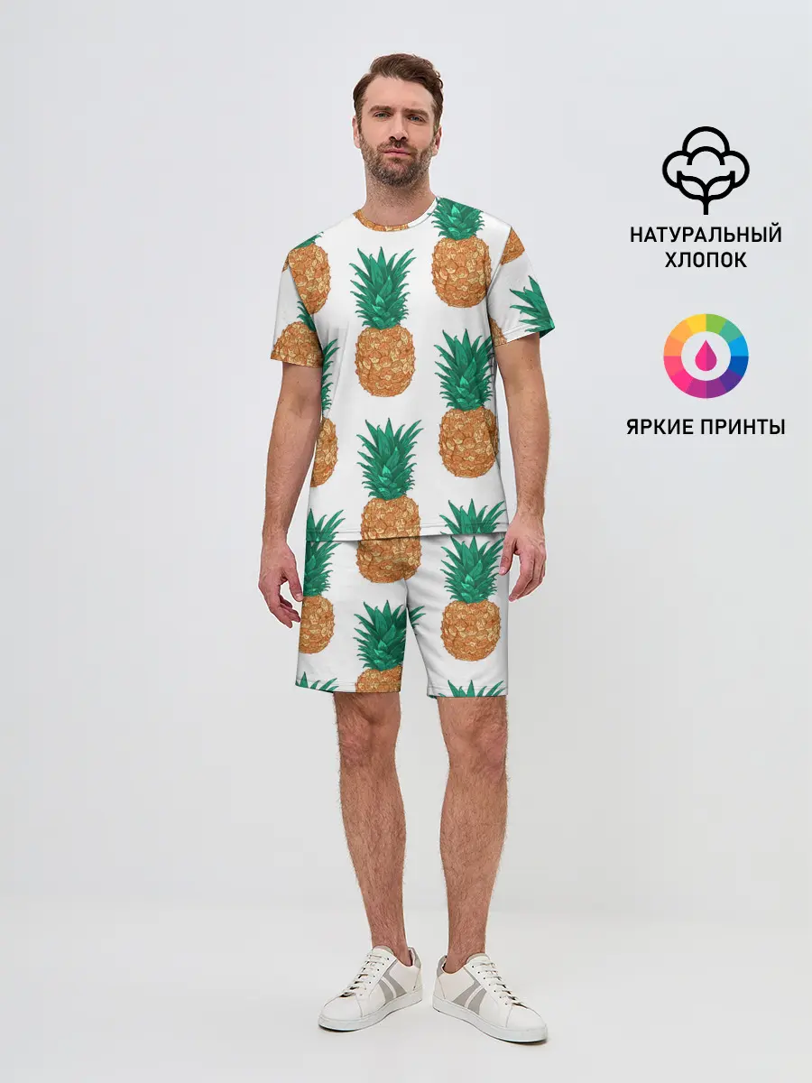 Мужской костюм с шортами / Ананасовый арт