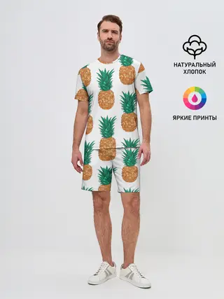 Мужской костюм с шортами / Ананасовый арт