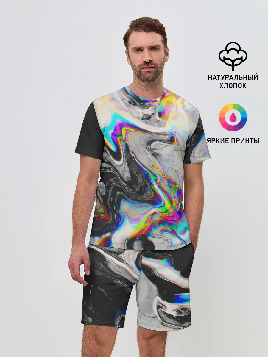 Мужской костюм с шортами / DIGITAL ABSTRACT GLITCH | ГЛИТЧ
