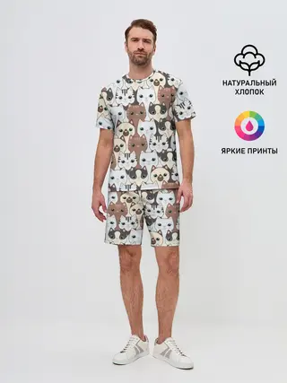 Мужской костюм с шортами / Животные.
