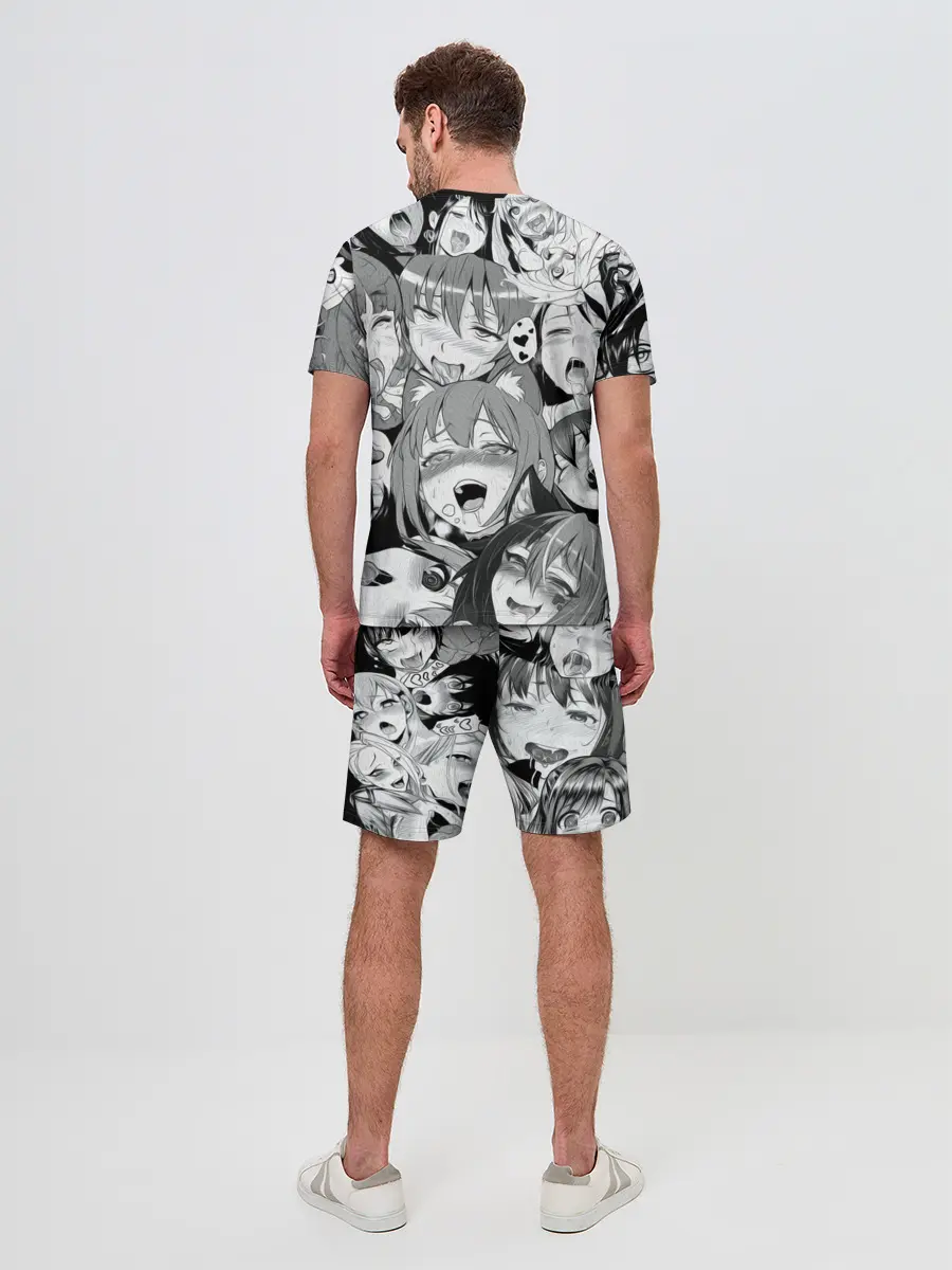 Мужской костюм с шортами / AHEGAO monochrome