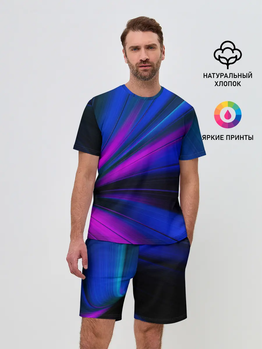 Мужской костюм с шортами / НЕОНОВЫЕ ВОЛНЫ | NEON STRIPES