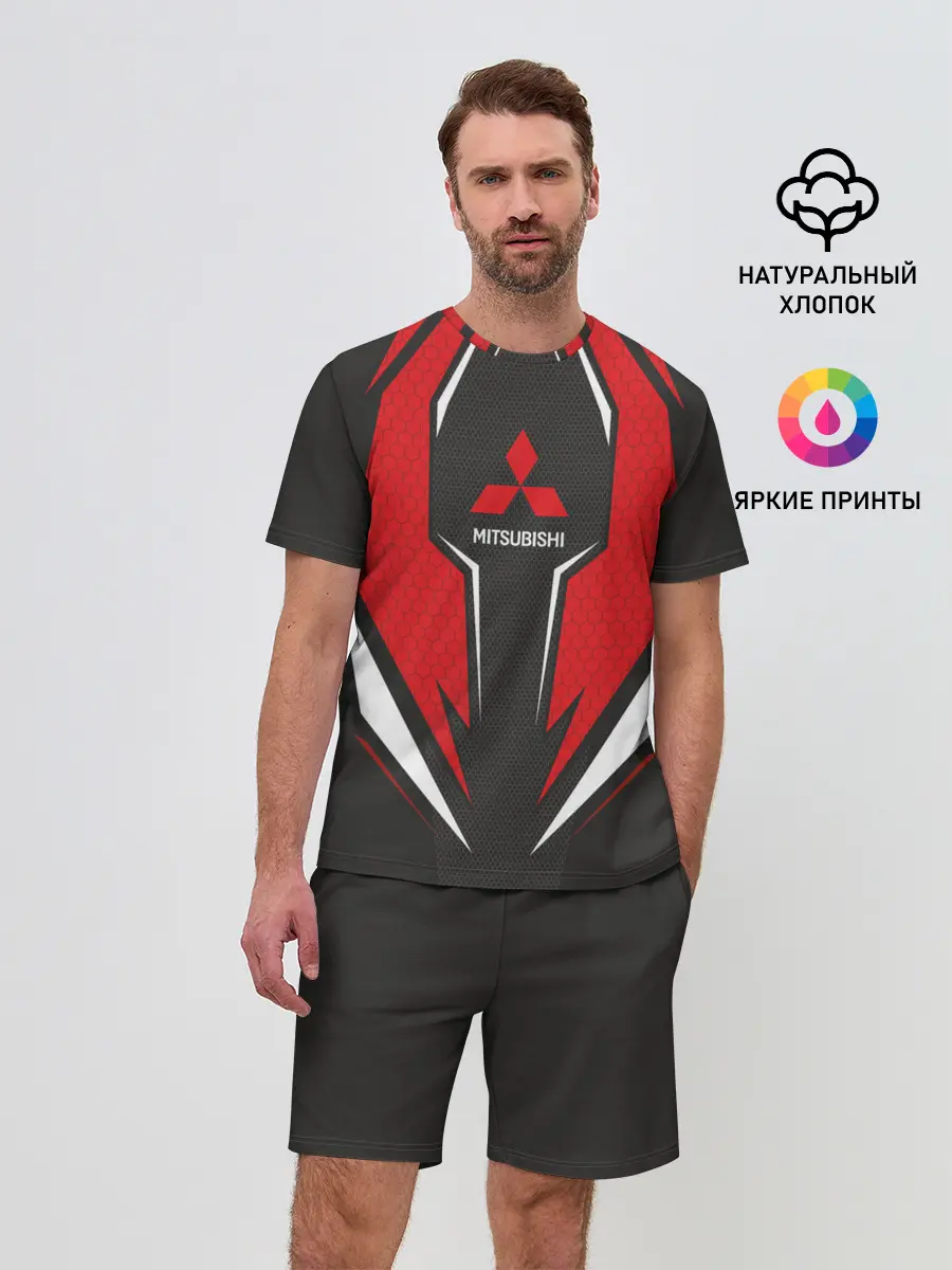 Мужской костюм с шортами / Mitsubishi Driver team Red