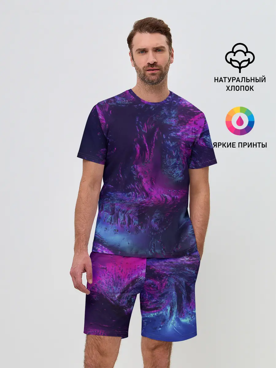 Мужской костюм с шортами / Неон