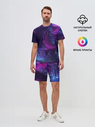 Мужской костюм с шортами / Неон