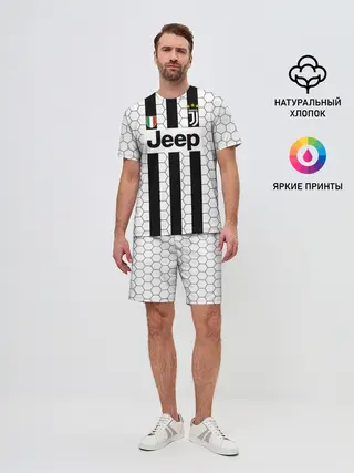 Мужской костюм с шортами / Ювентус в сетку