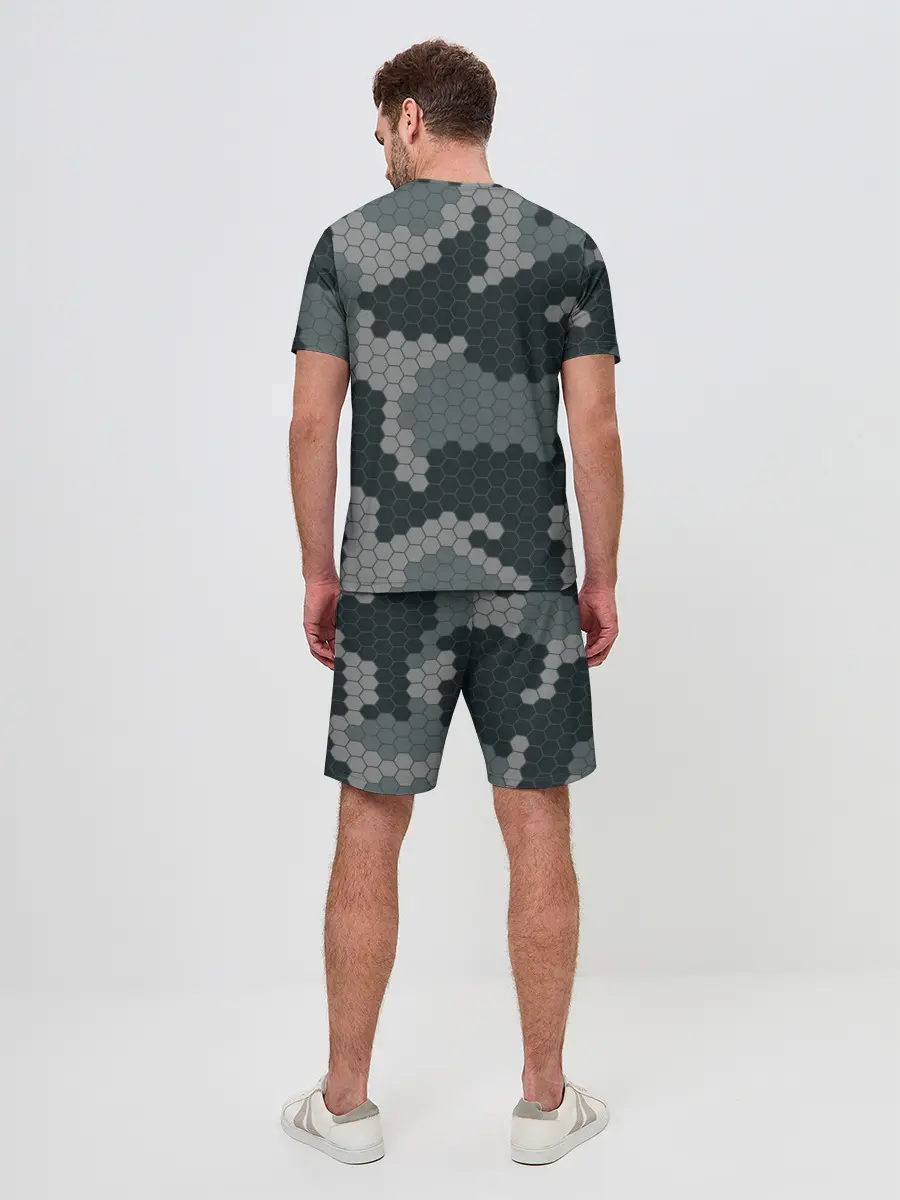 Мужской костюм с шортами / КАМУФЛЯЖ СОТЫ