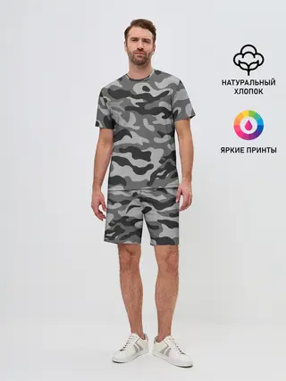Мужской костюм с шортами / КАМУФЛЯЖ GRAY