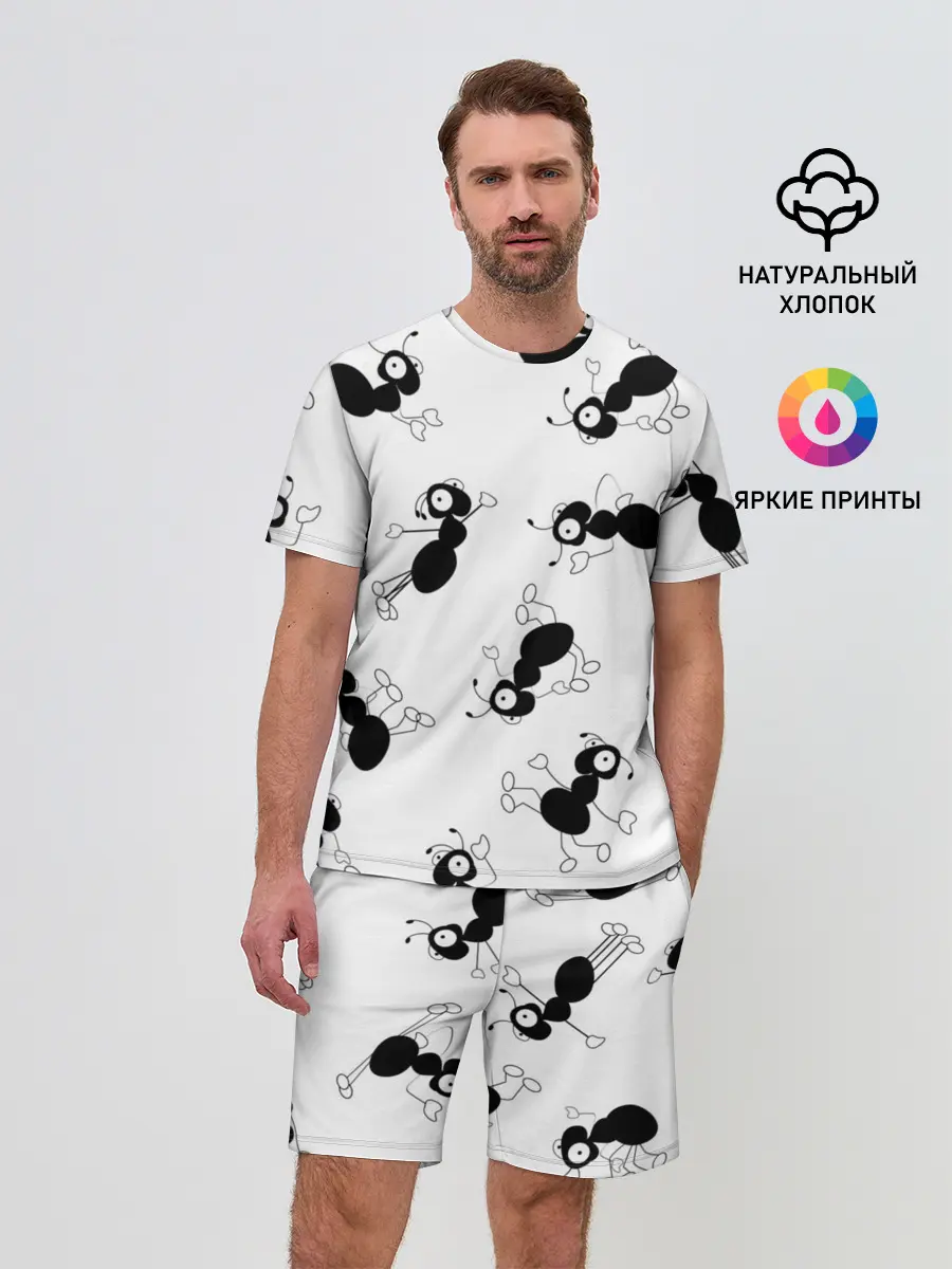 Мужской костюм с шортами / Муравьи