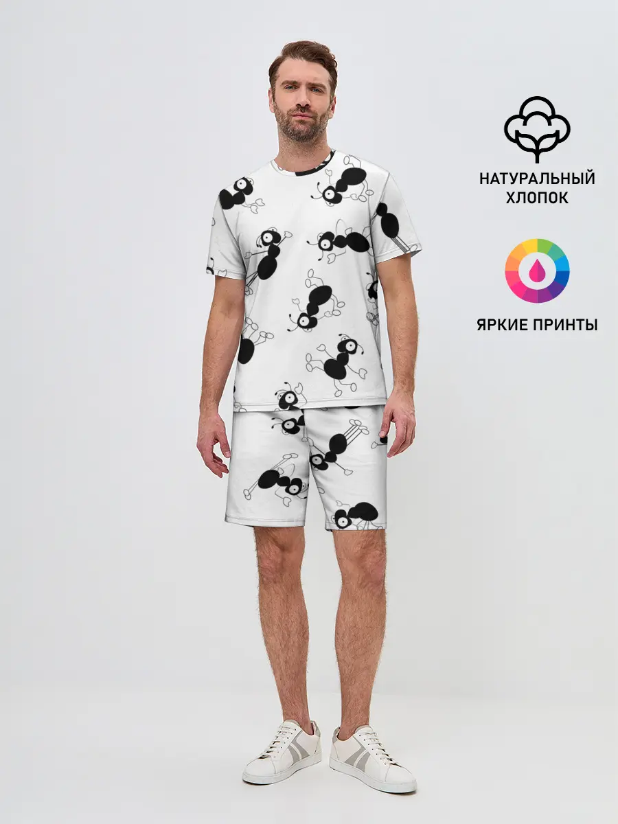 Мужской костюм с шортами / Муравьи