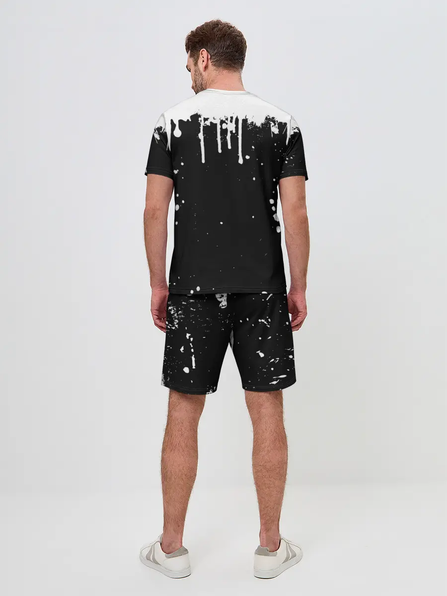 Мужской костюм с шортами / Ахегао лицо чб