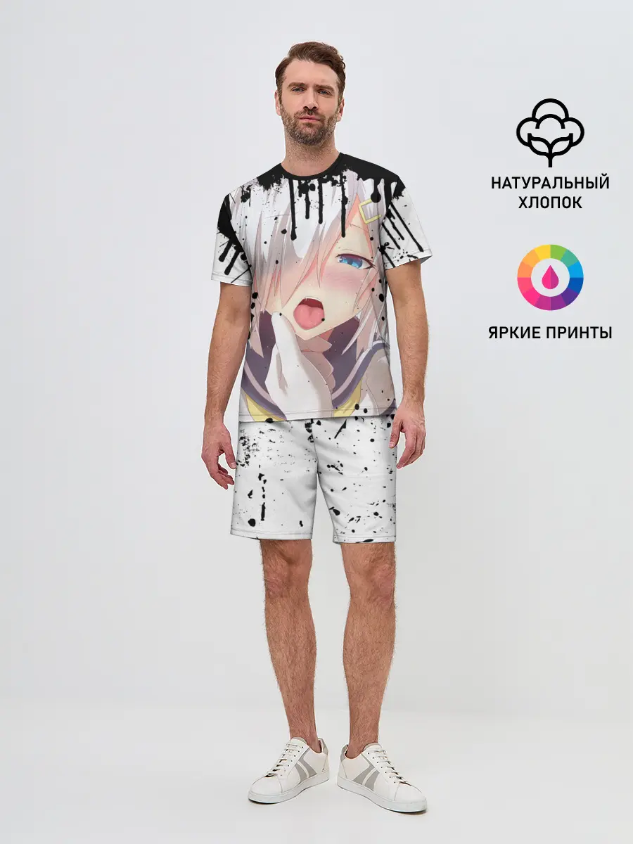 Мужской костюм с шортами / Ахегао лицо в цвете