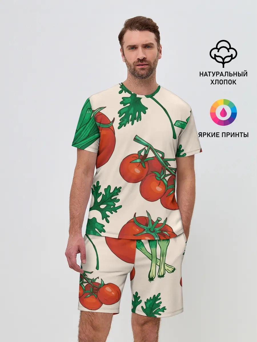 Мужской костюм с шортами / Летние овощи