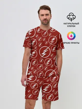 Мужской костюм с шортами / The Flash Logo Pattern