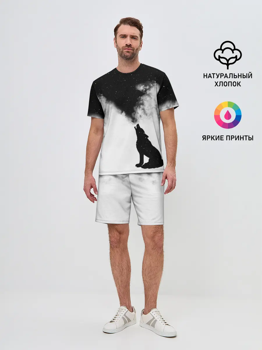 Мужской костюм с шортами / Galaxy wolf