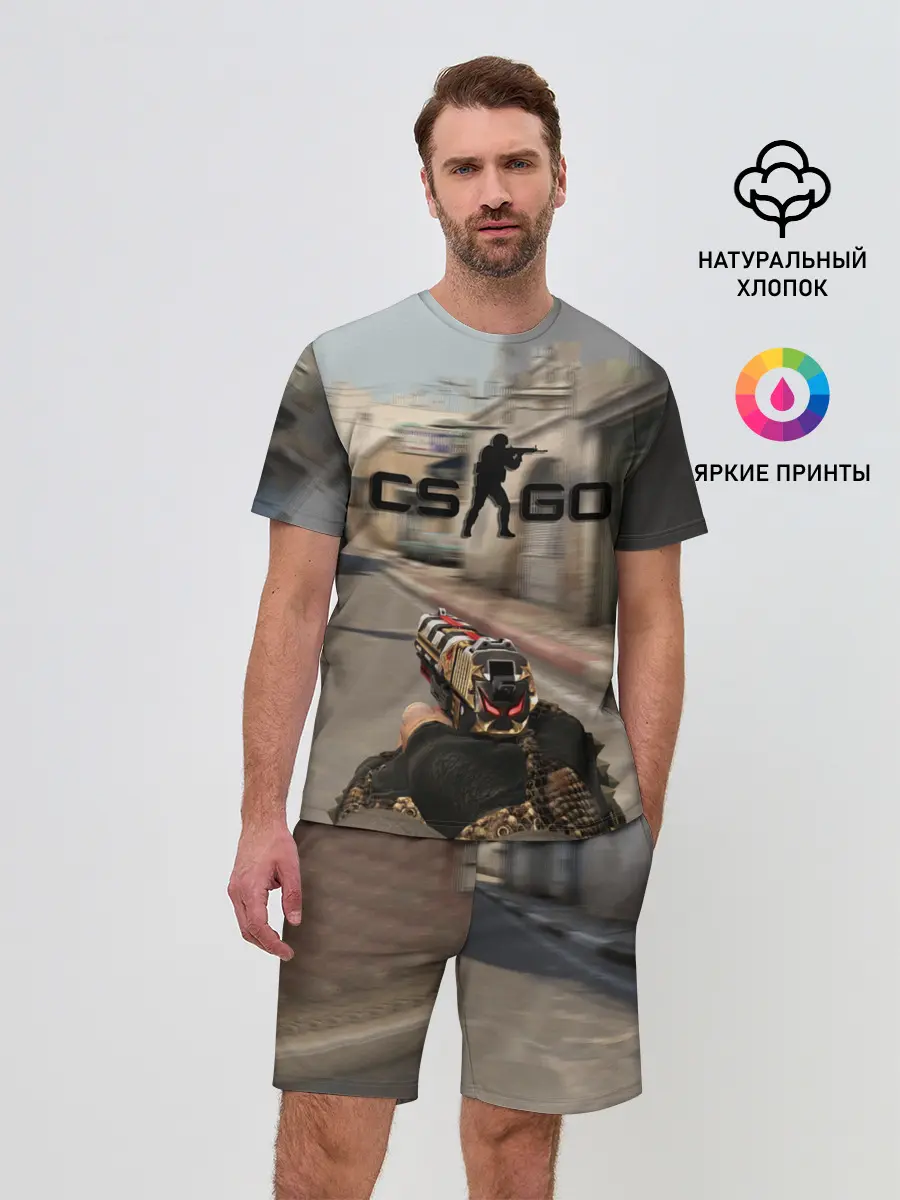 Мужской костюм с шортами / CS:GO - Ominous Look | Зловещий взгляд