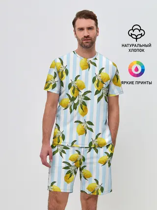 Мужской костюм с шортами / Лимоны