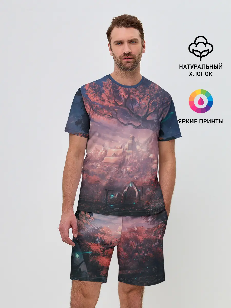 Мужской костюм с шортами / Anime art tree