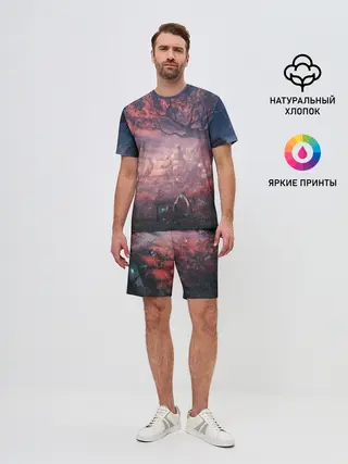 Мужской костюм с шортами / Anime art tree