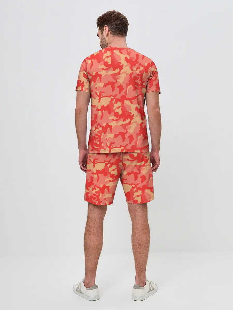 Мужской костюм с шортами / Оранжевый камуфляж