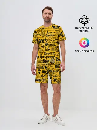 Мужской костюм с шортами / ЛОГОТИПЫ РОК ГРУПП