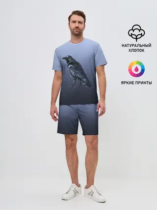 Мужской костюм с шортами / футуристический ворон