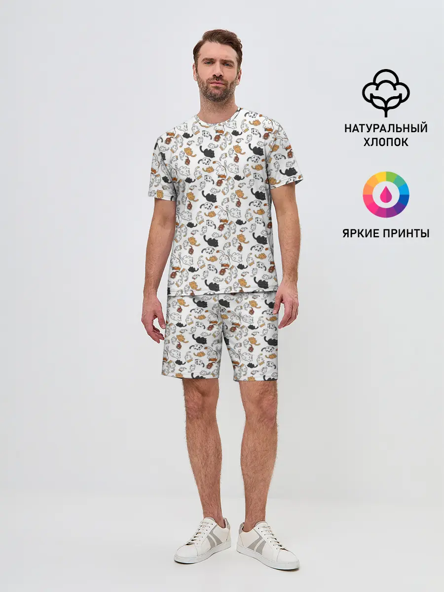 Мужской костюм с шортами / Котики