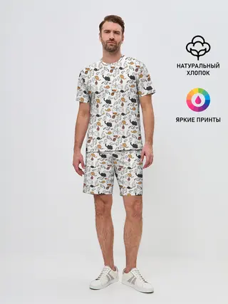 Мужской костюм с шортами / Котики