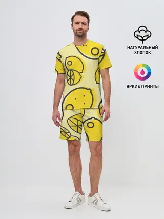 Мужской костюм с шортами / Лимончики