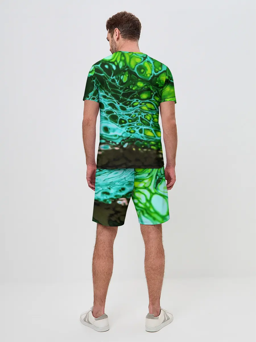 Мужской костюм с шортами / Кислотные разводы краски