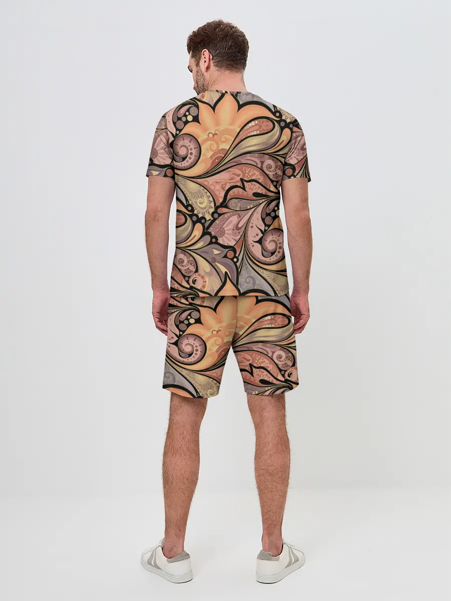 Мужской костюм с шортами / дудл узоры