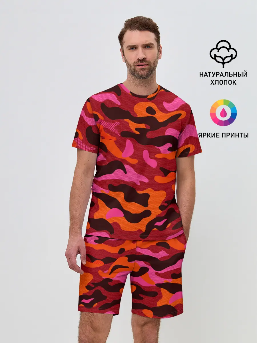 Мужской костюм с шортами / CAMOUFLAGE RED