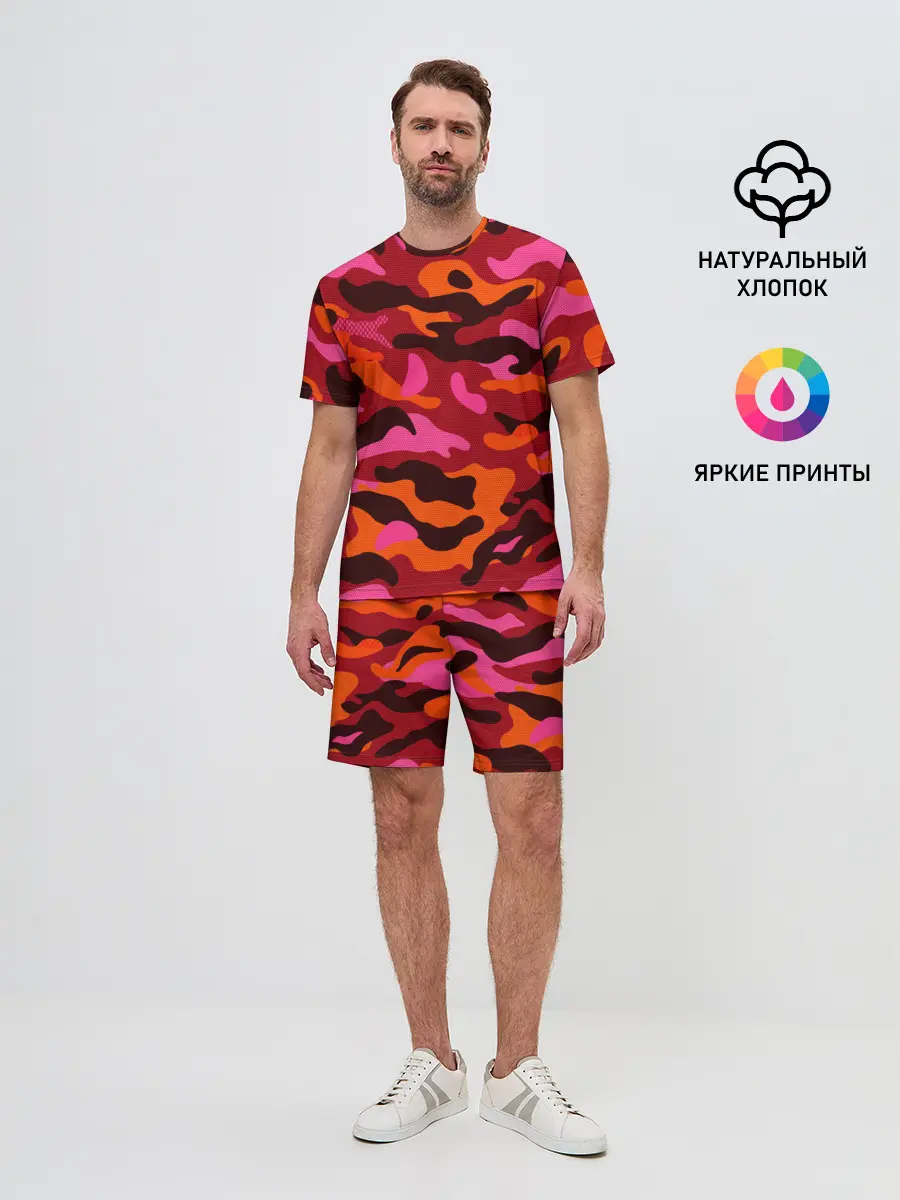 Мужской костюм с шортами / CAMOUFLAGE RED