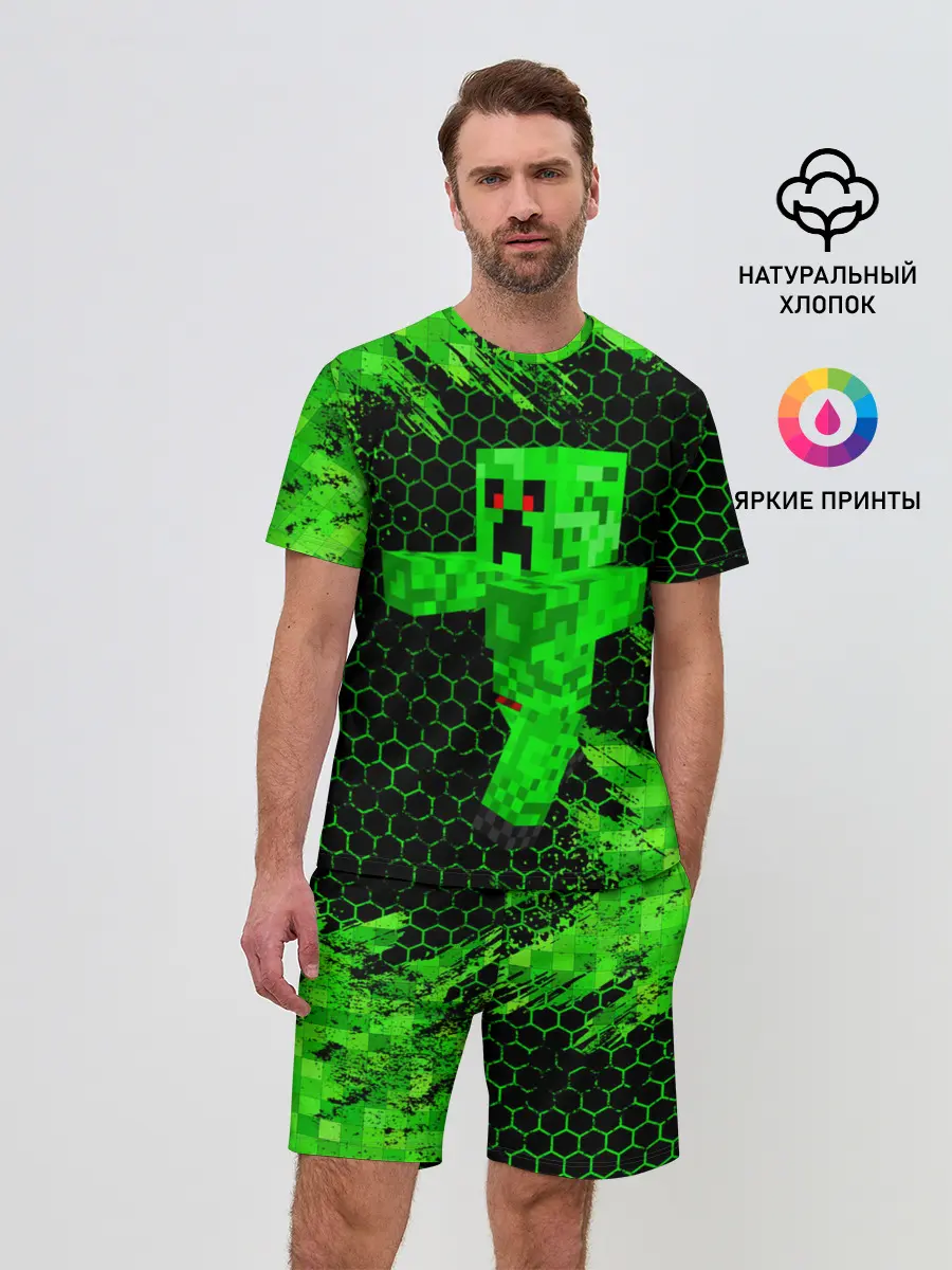 Мужской костюм с шортами / MINECRAFT CREEPER