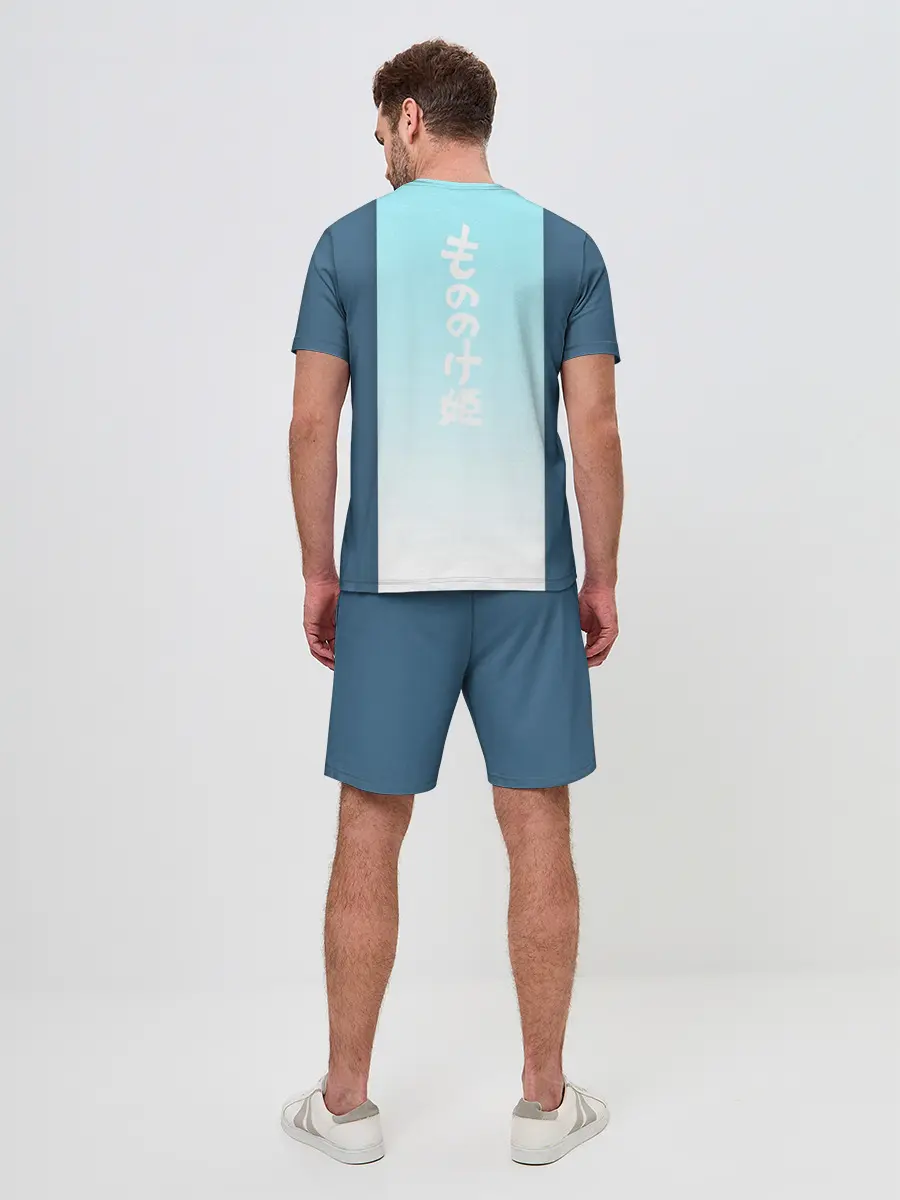 Мужской костюм с шортами / Mononoke голубое небо