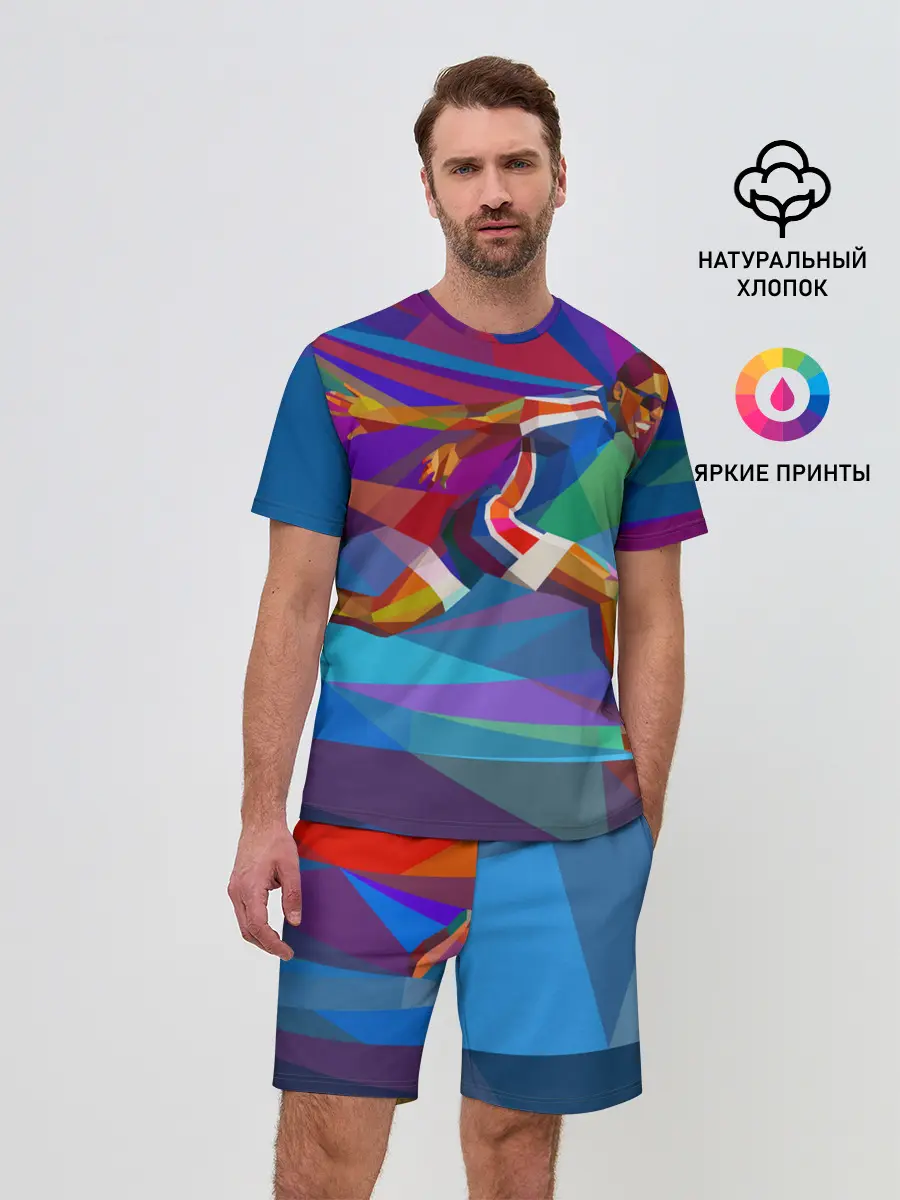 Мужской костюм с шортами / Абстракция