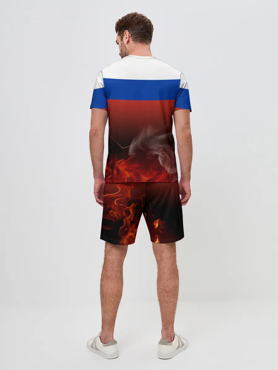 Мужской костюм с шортами / Россия огонь