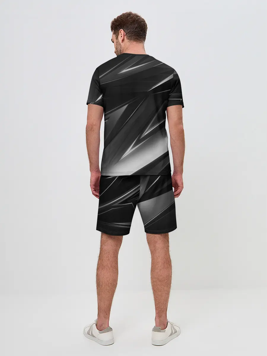 Мужской костюм с шортами / GEOMETRY STRIPES BLACK & WHITE