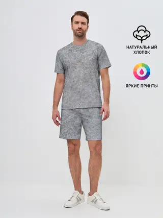 Мужской костюм с шортами / Серый бетон