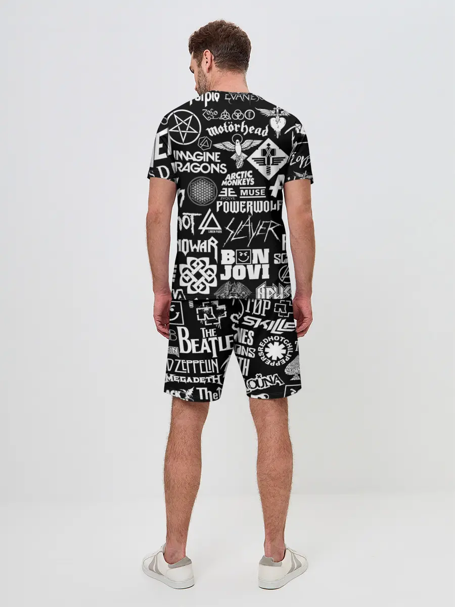 Мужской костюм с шортами / ЛОГОТИПЫ РОК ГРУПП