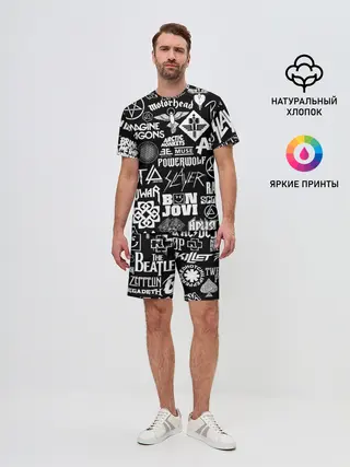 Мужской костюм с шортами / ЛОГОТИПЫ РОК ГРУПП