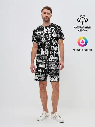 Мужской костюм с шортами / ЛОГОТИПЫ РОК ГРУПП