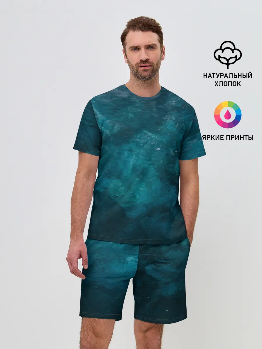 Мужской костюм с шортами / Лазурь