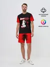 Мужской костюм с шортами / monokuma красные потертости