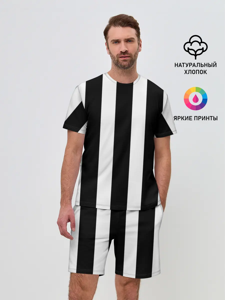 Мужской костюм с шортами / Полоска