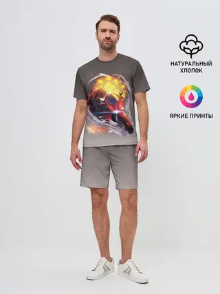 Мужской костюм с шортами / Чуя Накахара на мотоцикле взрыв