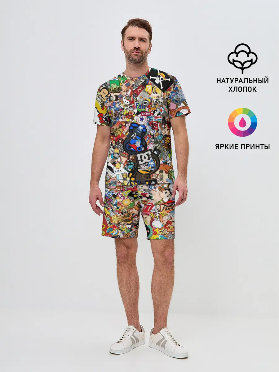 Мужской костюм с шортами / Стикеры